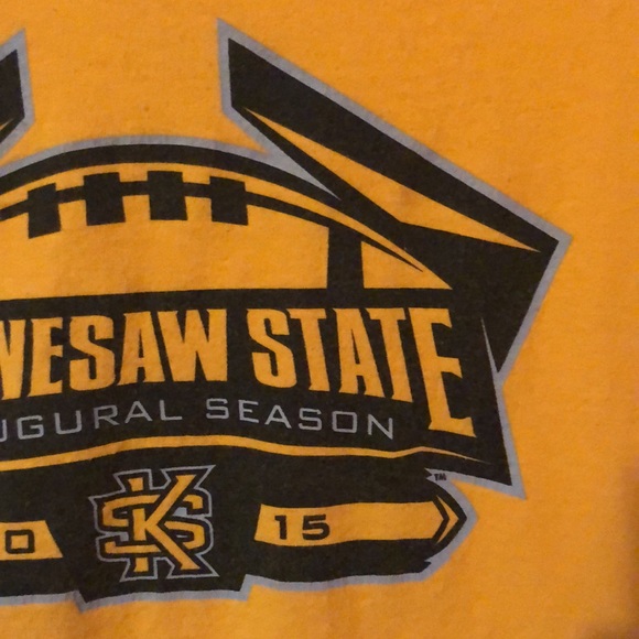 Kennesaw State Owls 2015 Inaugural Football Season Yellow T-Shirt Mens Medium M - Picture 4 of 12